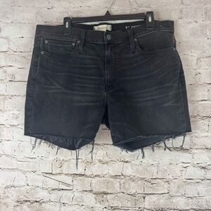 Madewell Men's Size 36 Black Denim Jean Cut Off Shorts Cotton Stretch *READ* Raw